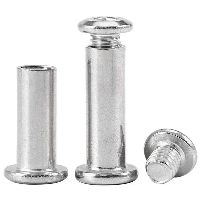 1~10Set M2 M3 M4 M5 M6 M8 M10 Stainless Steel Flat Hex Hexagon Socket Head Furniture Rivet Connector Insert Joint Sleeve Cap Nut