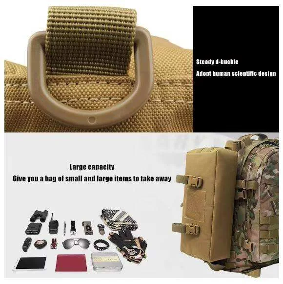 Tactical Backpack Molle Pouch EDC Nylon Waterproof Hunting Bag Sports Fishing Waist Pack Travel Camping Cross-body Shoulder Bag