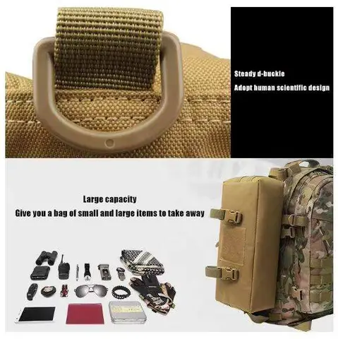 Tactical Backpack Molle Pouch EDC Nylon Waterproof Hunting Bag Sports Fishing Waist Pack Travel Camping Cross-body Shoulder Bag