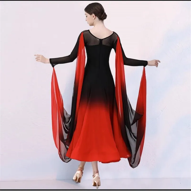 New Sexy Purple Modern Dance Dress National Standard Women Ballroom Dance Dresses top grade Red Waltz Performance Costumes