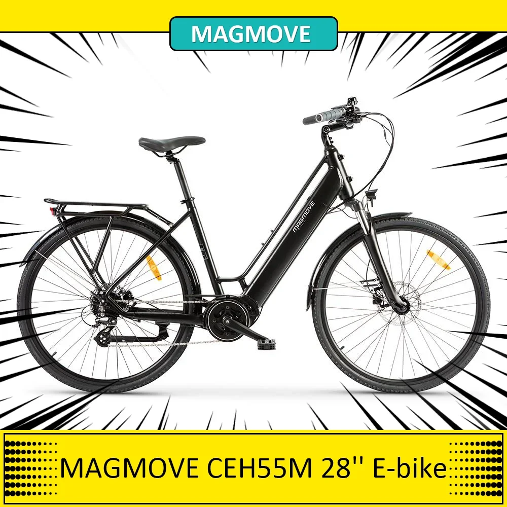 MAGMOVE CEH55M 28'' Electric Bike Bafang  250W Motor 13Ah  Detachable Battery City E-bike for Adult Double Disc Brakes 60-100 km