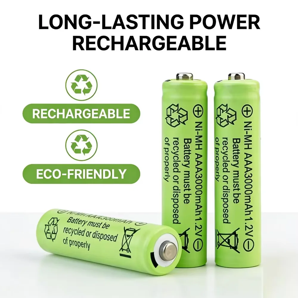 

AAA batteries 10-100 pcs original 1.2V AAA 3000 MAH rechargeable batteries NI-MH batteries