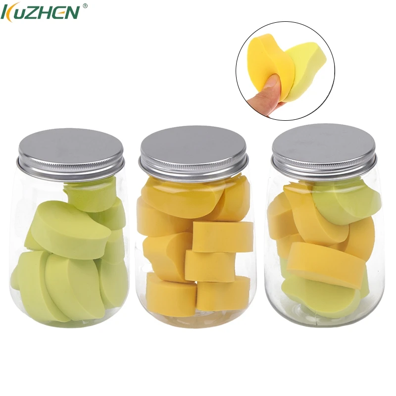 1/10Pcs Creative Mango Beauty Puff Sponge For Face Cream Concealer Makeup Machine Dry And Wet Cosmetic Tool Green And Yellow