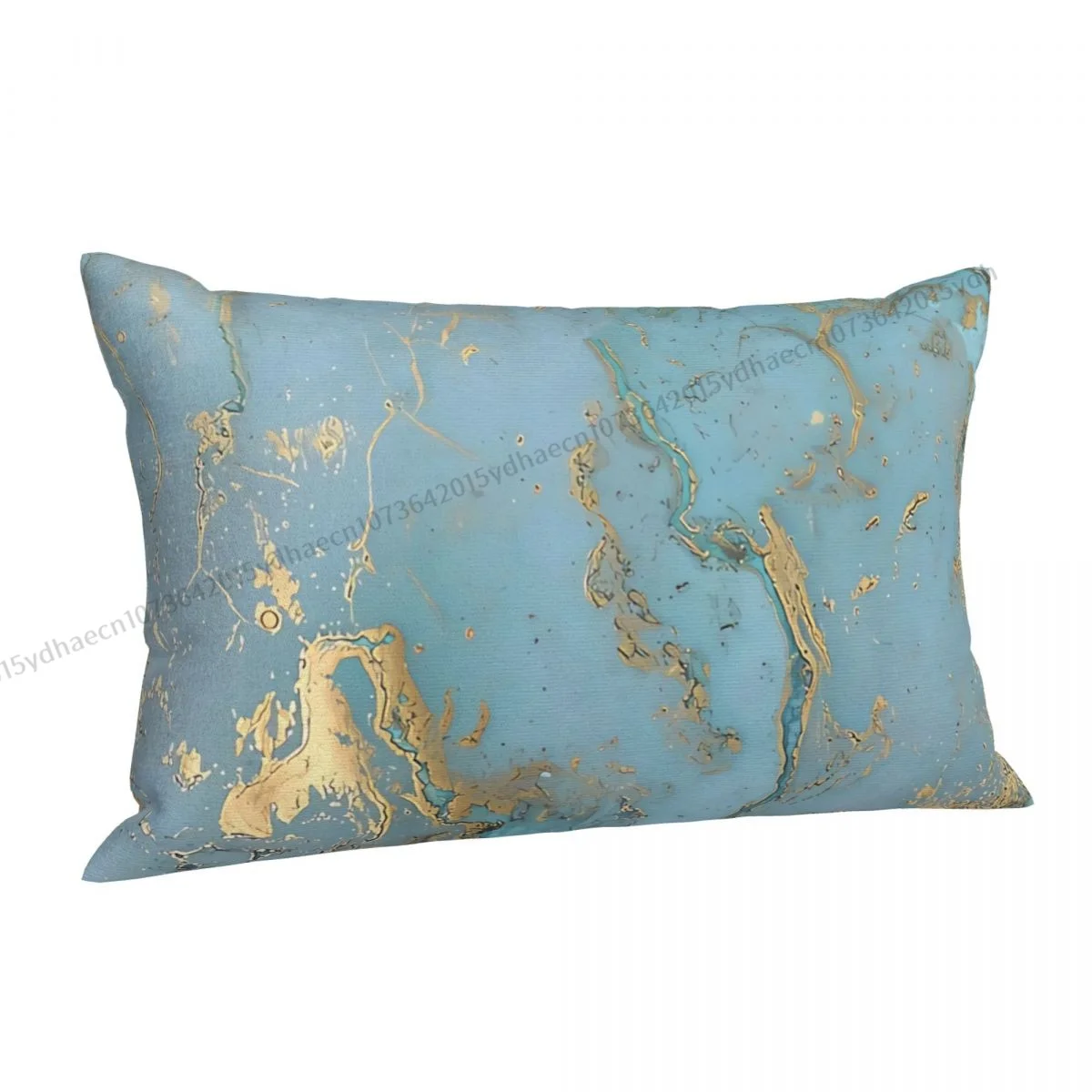 Marble Design Gold Effect Turquoise Blue Teal Marble Hug Pillowcase Backpack Cojines Sofa Printed Car Pillow Covers Decorative