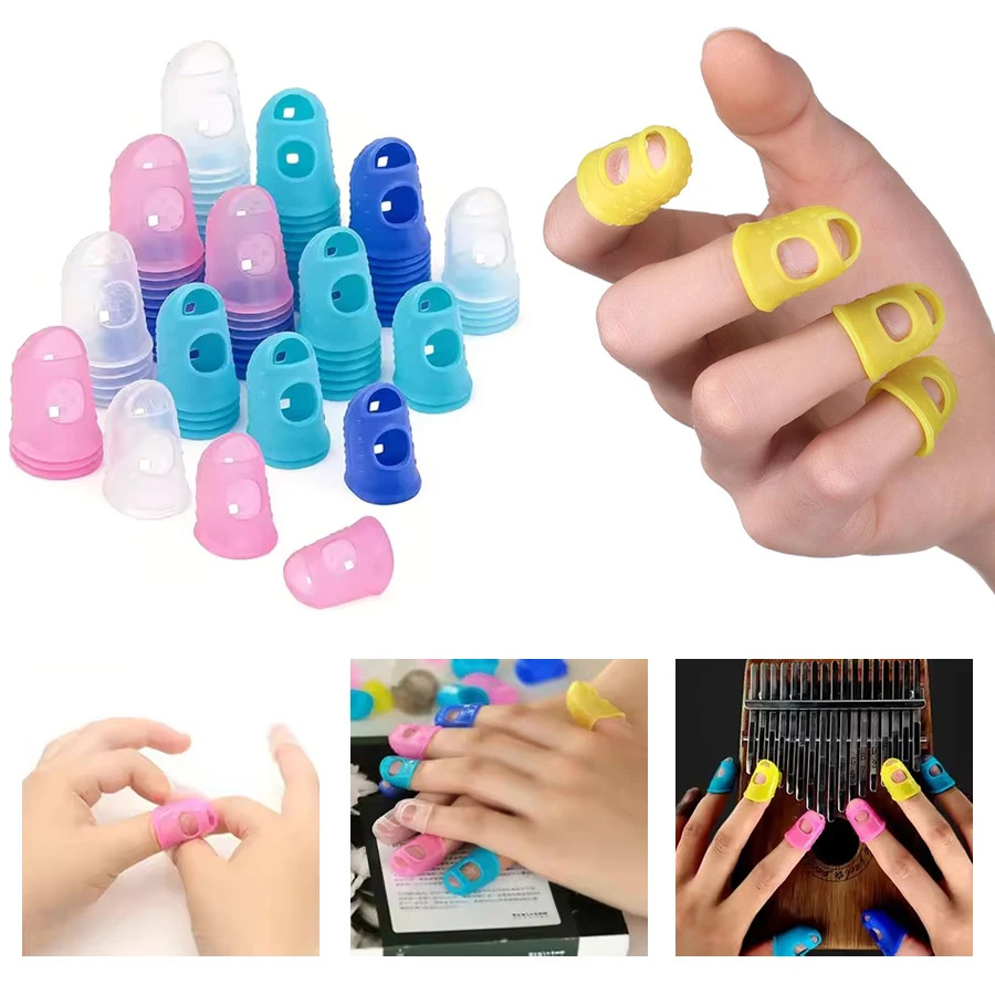 10/20/30PCS Finger Tip Covers Random Mix Color Size Finger Protectors Silicone Cover Guitar Bass Practice Use Fingers Guards ZYF