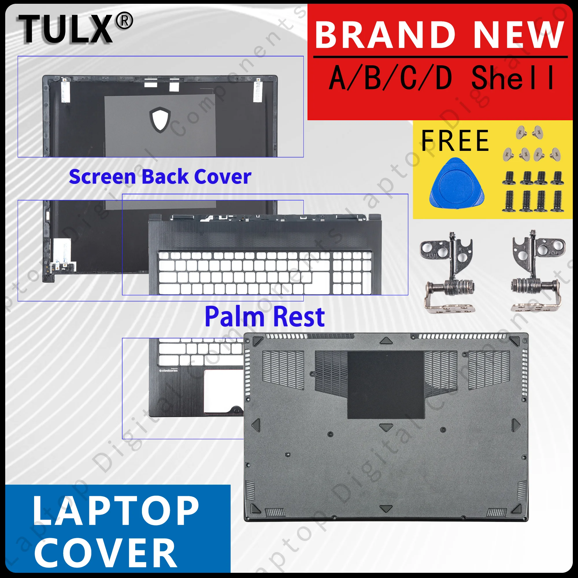 

New Case For GS63 GS63VR MS-16K1 MS-16K2 MS-16K4 MS-16K5 Laptop LCD Back Cover Front Bezel Palmrest Bottom Case Hinges