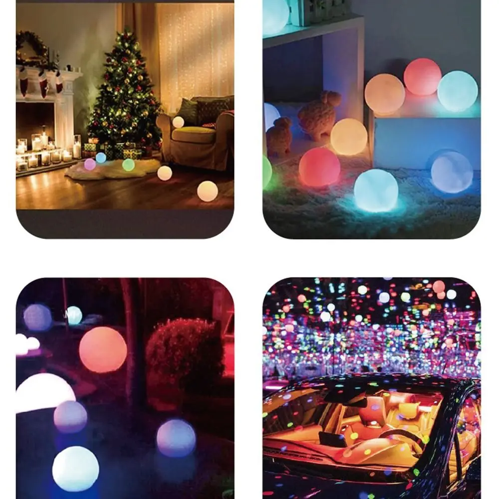 Colorful LED POI Ball Waterproof Creativity Luminous Belly Dance Throwing Ball Portable Stretchable Spinning Balls Home Party