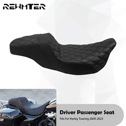 Two-Up Driver Passenger Seat Motorcycle Front Rear Cushions Leather Seat For Harley Touring Electra Glide FLHX FLHR FLTRX 09-23
