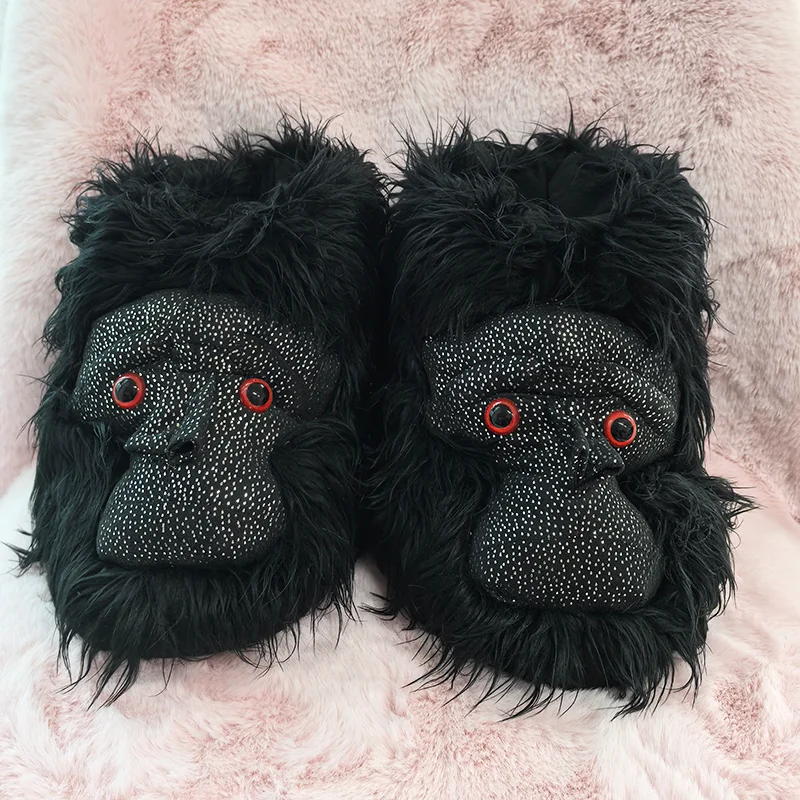 2025 neue Schimpanse Plüsch Hausschuhe Spaß Tiere Affe Weiche Schuhe Frauen Männer Haus Warme Schuh Halloween Party Slipper Geschenke