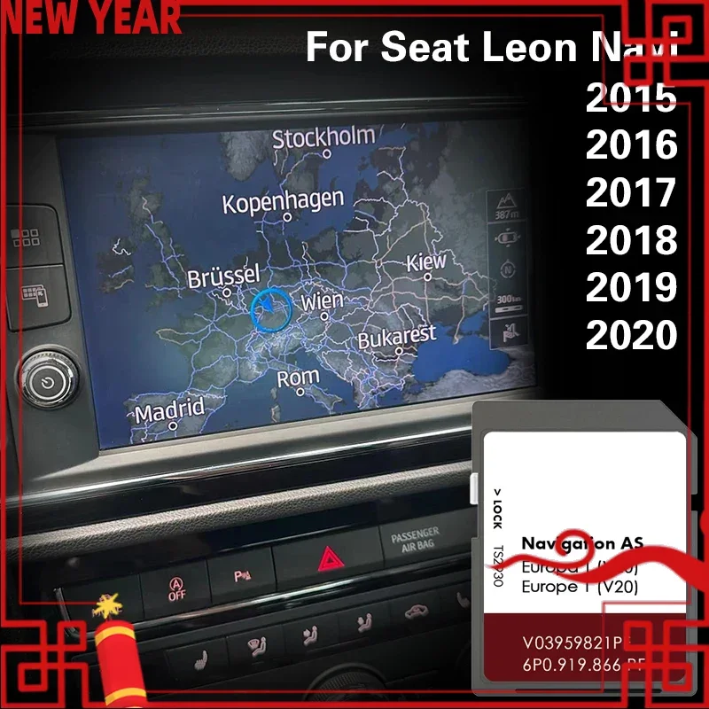 

Compatibity for Seat Leon from 2015 to 2020 Navi System Car Accessories Gps Navigation 32GB Sat NAV Europe Austria Norway Italy