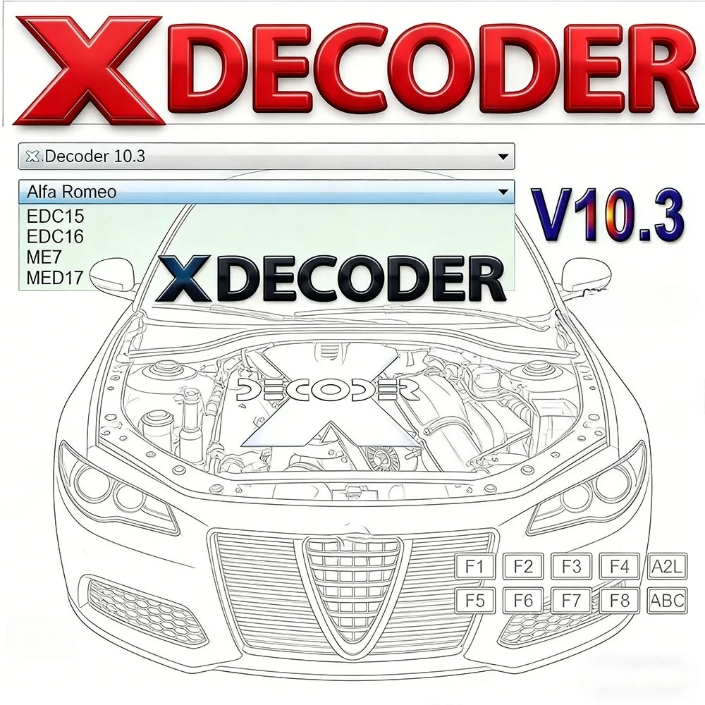 Latest Xdecoder 10.3 obd2 scanner with Keygen DTC Remover Crack DTC OFF Delete Software Full Verison for Car EDC15 EDC16 EDC17