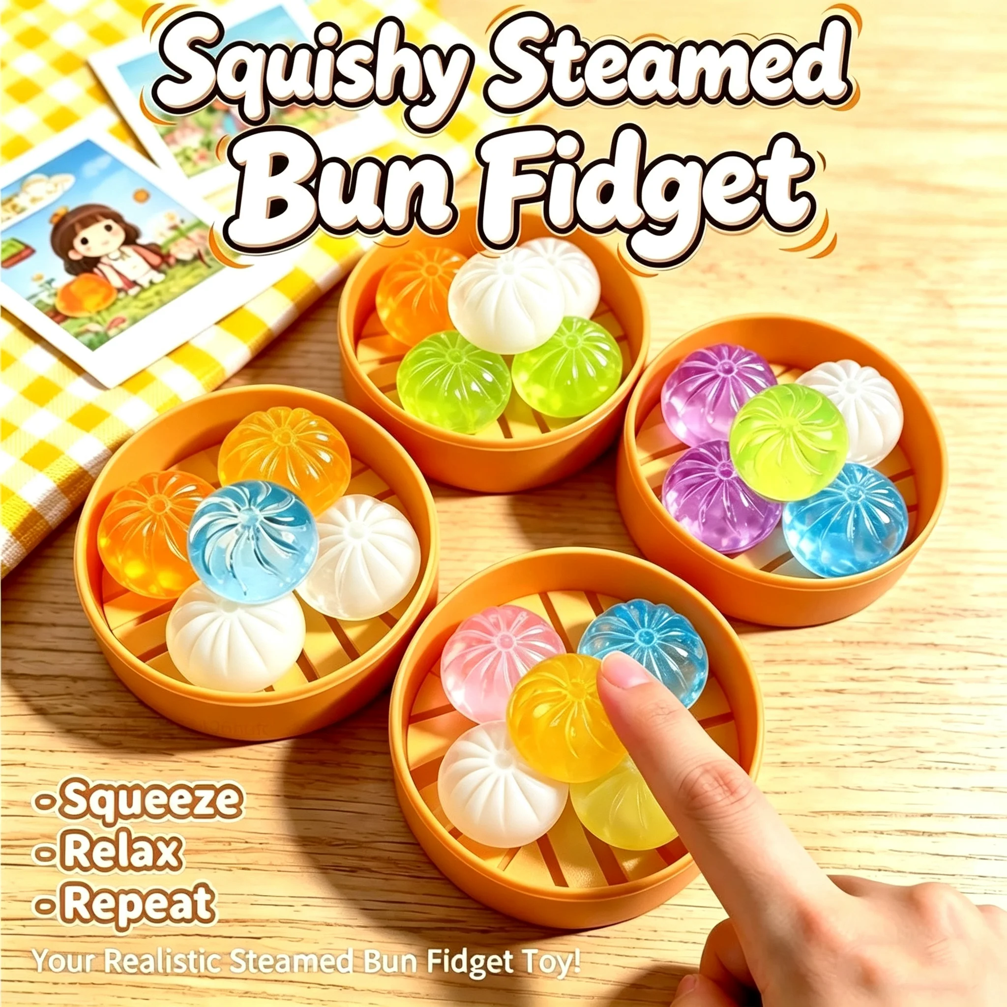 Electronics Latest Gadgets - 5-delige mini-dumplings met stoombroodjes, knijpspeelgoedset, zacht