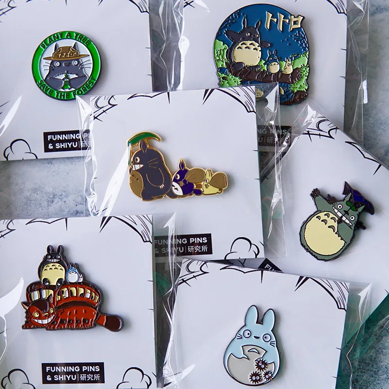Japanese Classic Anime Peripheral Enamel Pin Cute Cat Bus Brooch Cartoon Anime Cute Gift Hats Jeans Decorative