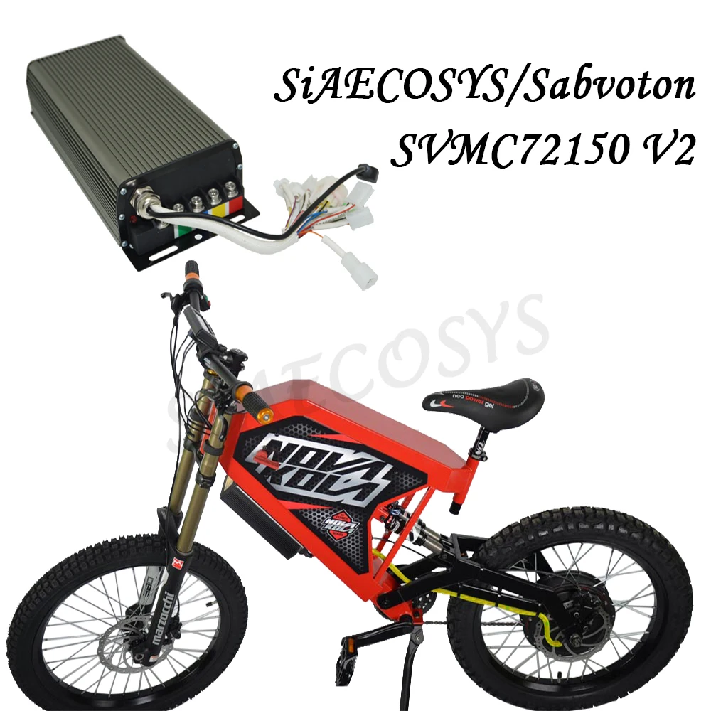 Sabvoton SVMC72150 V2 3000W 4000W Peak 72V 150A 350A Phase Programmable Sine Wave Controller 91% Efficiency for E-Motorcycle