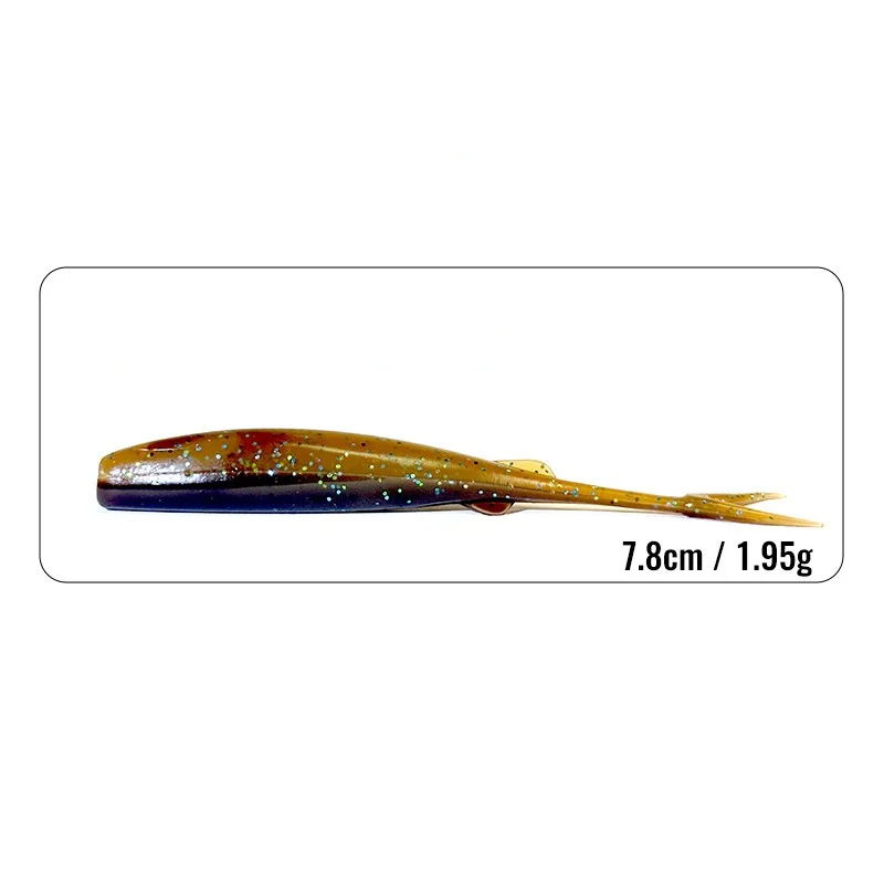 10 Stück Schwimmende Bionische Köder Gabelschweif-Weichköder Hochsalzbeständiger Köder Bissfester Wildbass-Köder Angelzubehör – Detail 12