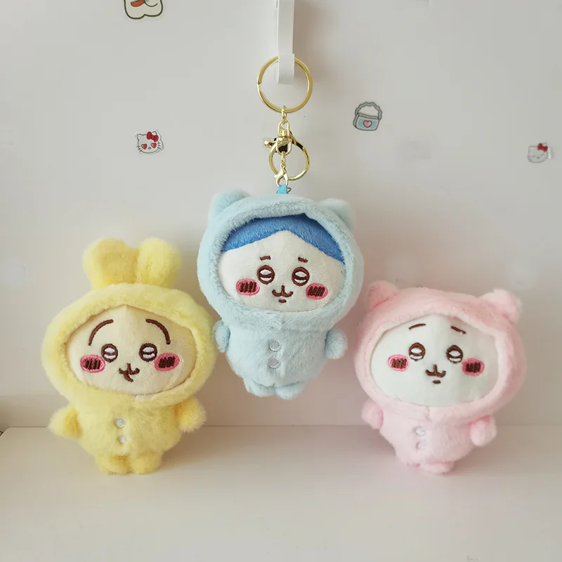

Anime Figures Chiikaoo Cartoon Cute Plush Keychain Figures Hachiware Usachi Small Feet Pendant Self Deprecating Bear Doll Gift