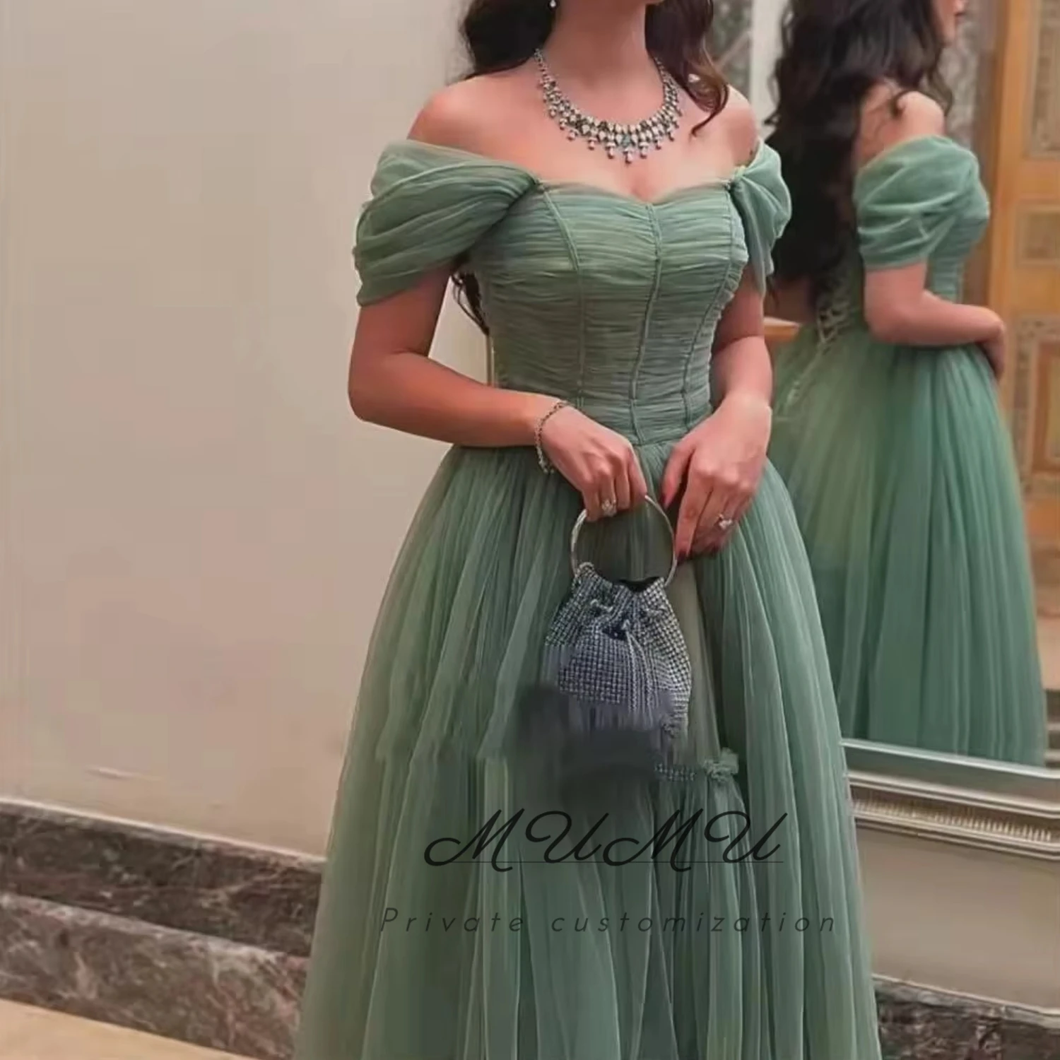 

MuMu Customized Womens Dresses for Special Occasions Prom Dress Платье Вечернее Elegant Party Dresses 2025 فساتين سهرة green
