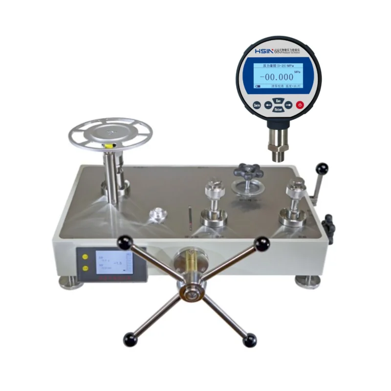 HSIN-60 Digital Dead Weight Tester Pressure Calibrator Hydraulic Dead Weight Piston Pressure Gauge Calibration Comparator 60bar