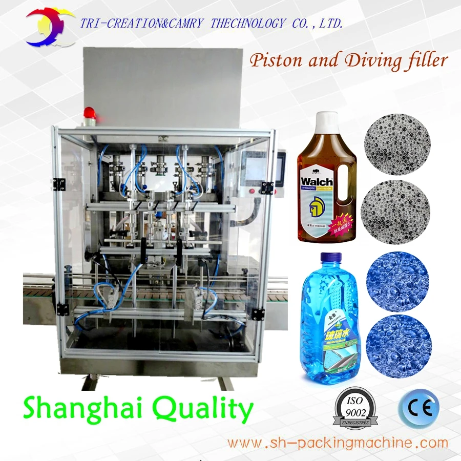 4 nozzles 5L 316L,foamy detergent filling machine,diving and piston filler，bottle filling machine for glass cleaner