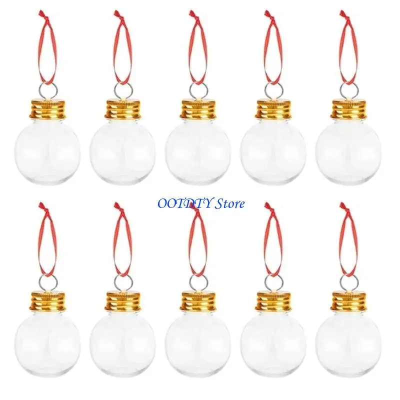 367A 10Pcs/lot Clear Round Christmas Ball Empty Hanging Pendant Ornament for Holiday