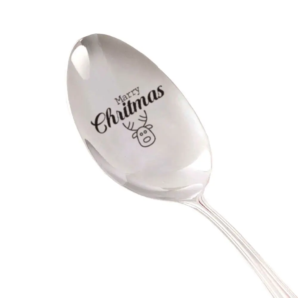 

New Year Tableware Best Present Valentine's Day Coffee Spoons Teaspoon Christmas Spoon Engraved Spoon