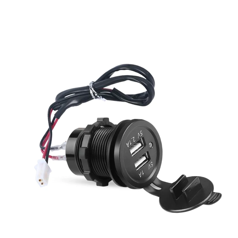3,1 A Dual USB Auto Zigarette Ladegerät Buchse Wasserdichte Steckdose 12 V/24 V LED Digital Display für Auto Boot Marine Motorrad D5