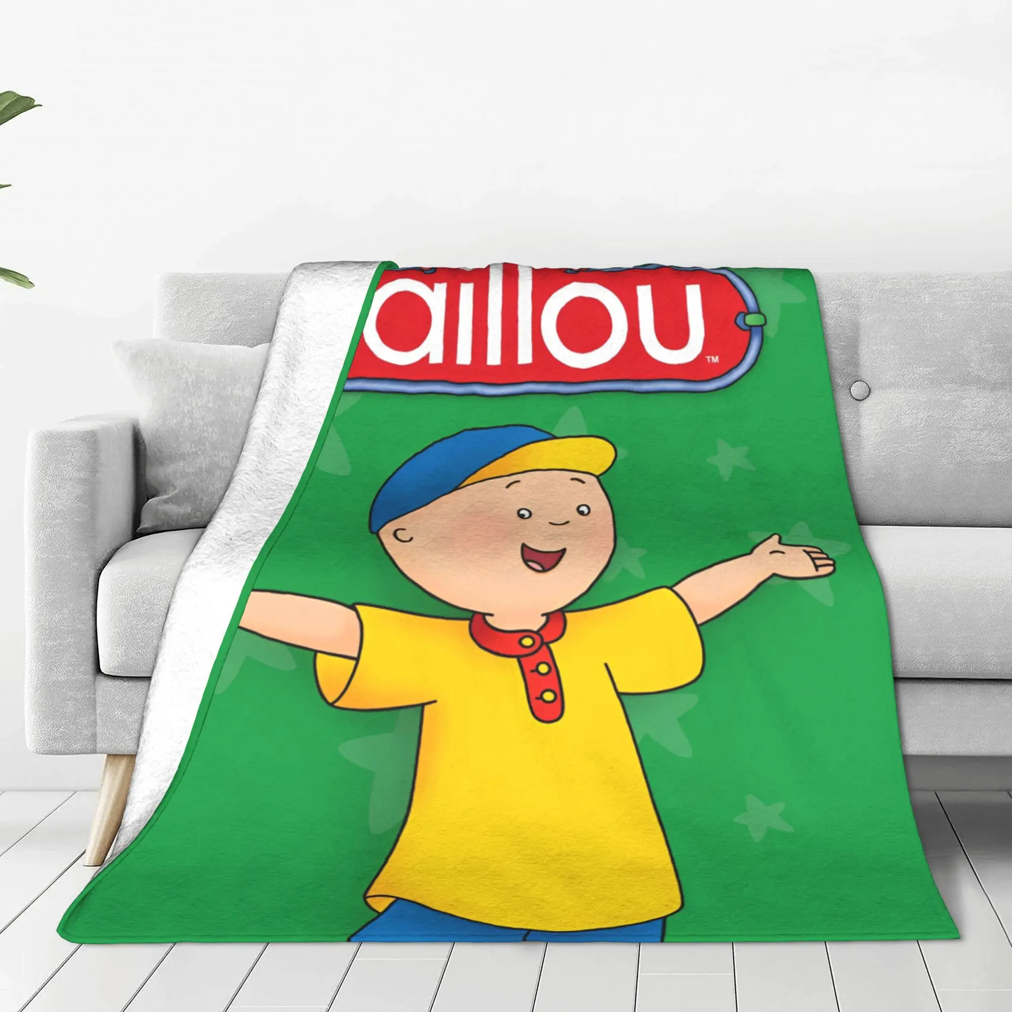 Caillou Cute Cartoon Fleece Throw Blanket Educational Children TV Blankets for Bedding Couch Super Warm Bedspread