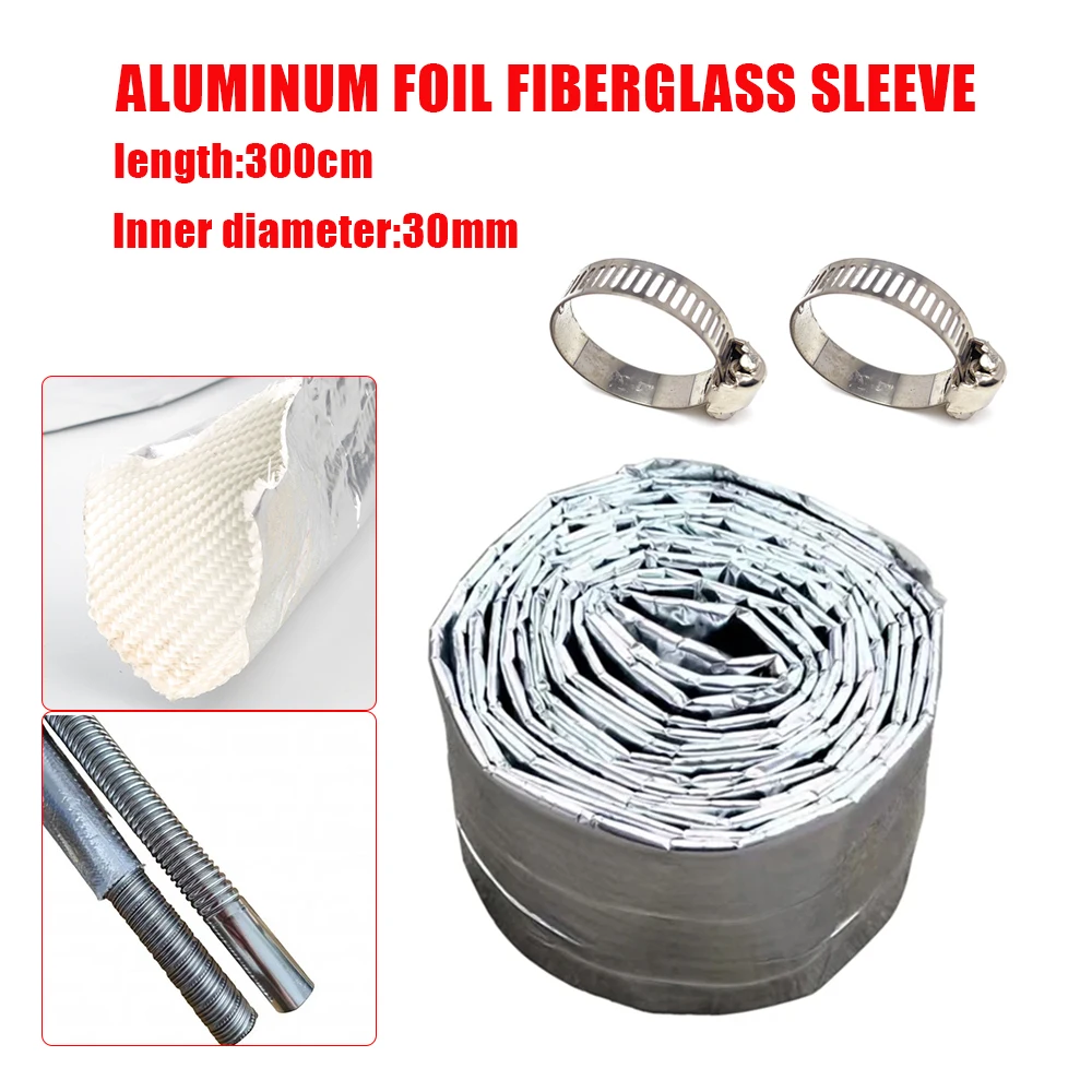 

300 см плетеная алюминиевая оболочка легкая алюминиевая изоляционная втулка из стекловолокна для выхлопной трубы стояночного обогревателя