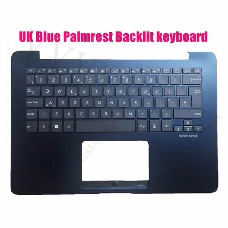 

QQ UK Синяя клавиатура с подсветкой и упором для рук для Asus UX430U UX430UA UX430UQ UX430UN
