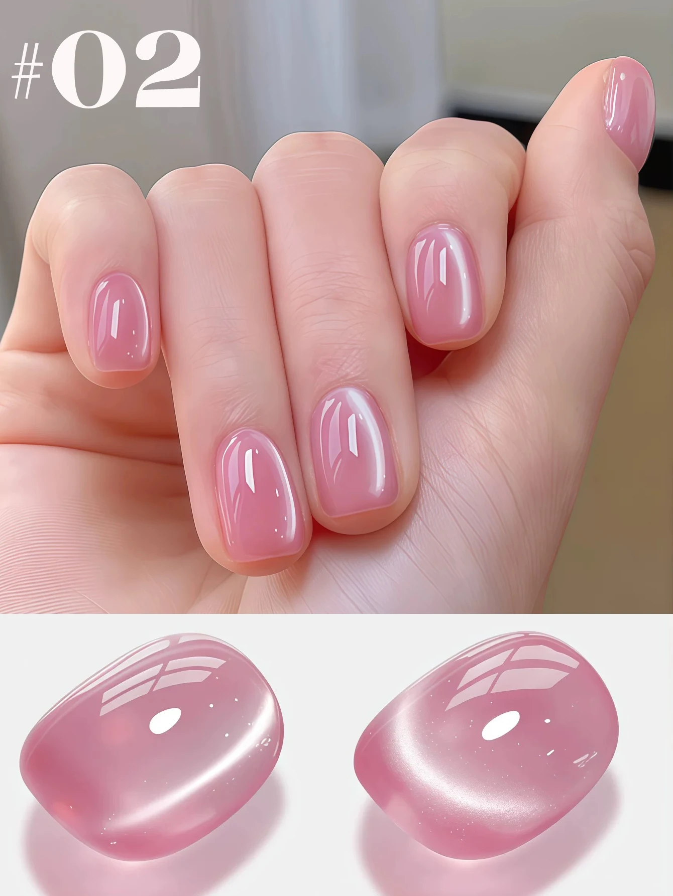 TC 12-Color Ice Transparent Glass Beads Cat Eye Gel Nail Polish Set Soak Off UV French Cat Eye Gel Nail Polish Manicure Salon