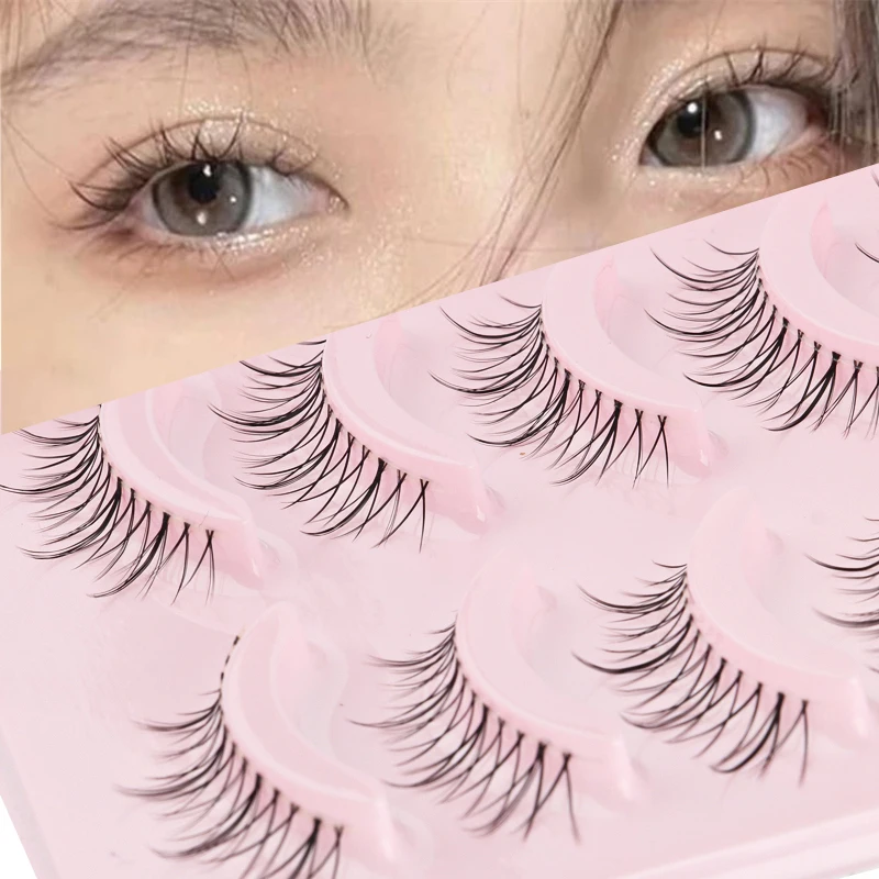 Shidishangpin 3/5 pares mangá cílios postiços cruz anime cosplay cílios cravejados naturalmente macios maquiagem coreana extensão de cílios