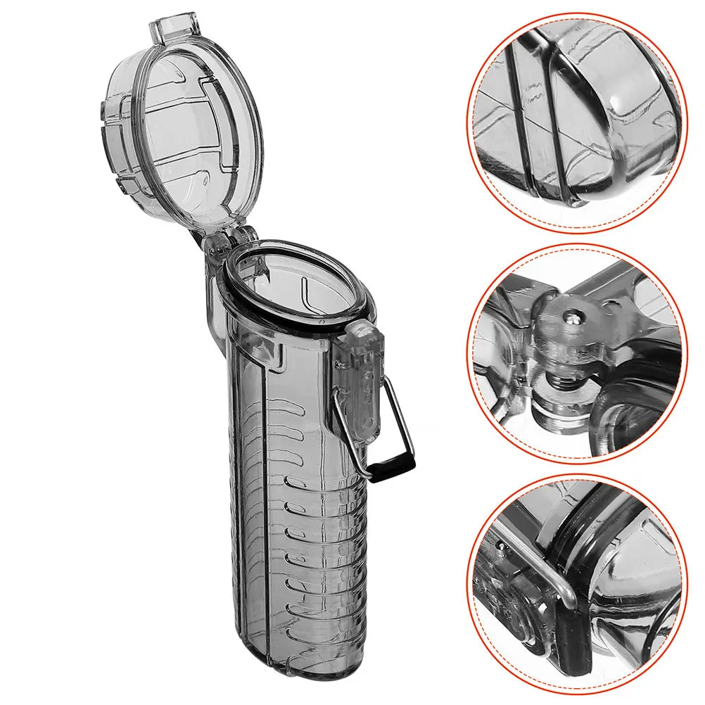 

2pcs Lighter Sleeve Case Transparent Waterproof Protective Cover For Outdoor Survival Lightweight Plastic Storage Holder
