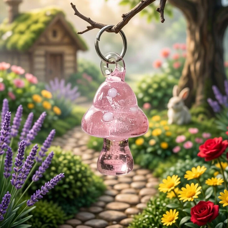 

Colorful Cute Mini Glass Mushroom Charm Pendant Ornament for DIY Craft Supplies Perfect Festival Party Gift for Handmade Lovers