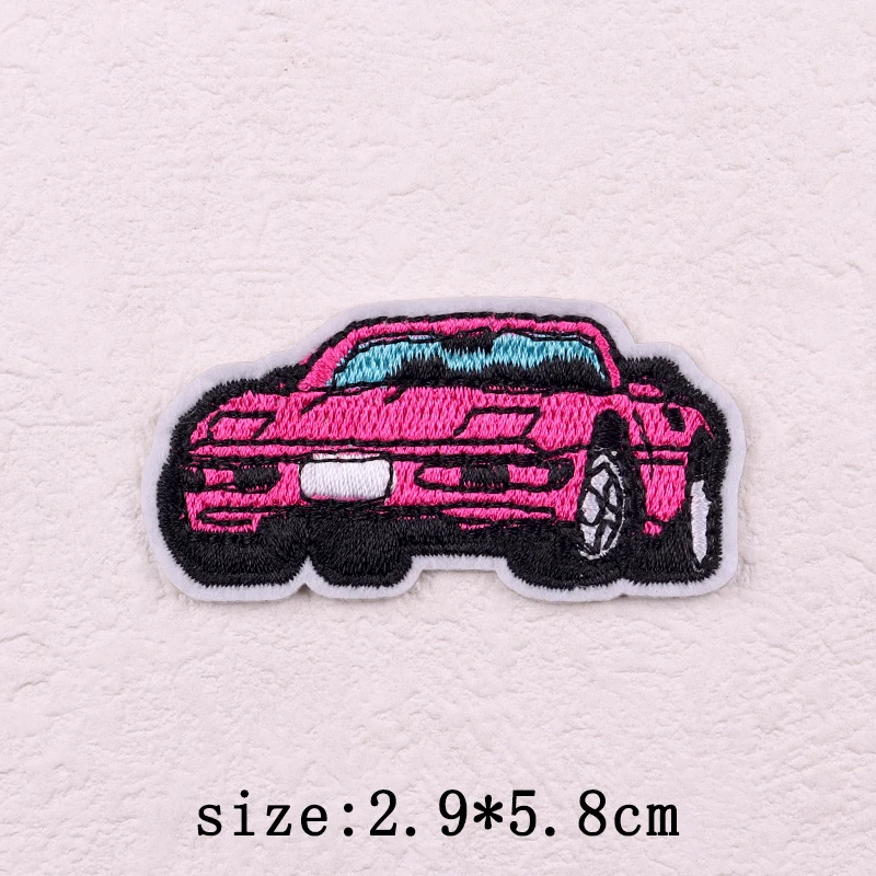 Fashion Cartoon Patch Iron On Embroidery Patches For Clothing Thermoadhesive Patches On Clothes Car Letters Pink Sewing Applique