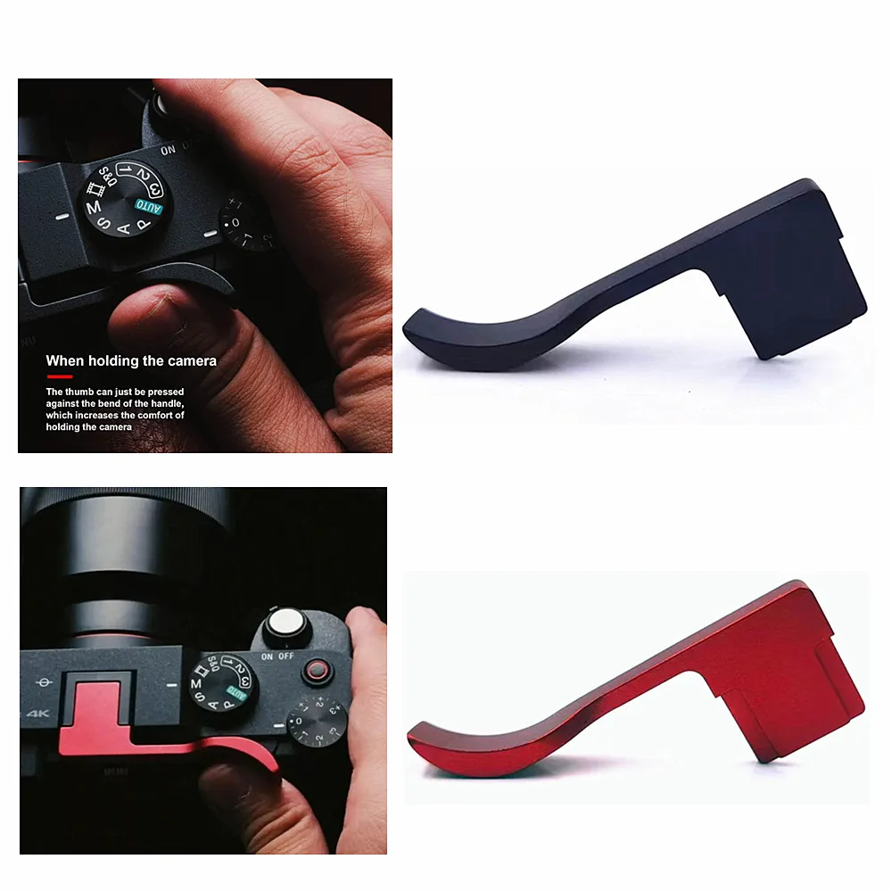 Metal Thumbs Up Grip For Sony A7C II A7CII A7C2 A7CR Camera w/ Hot Cold Shoe Cover Protector Not Interfere with Controls