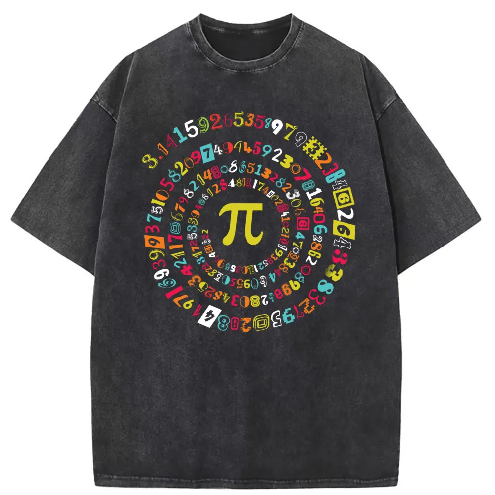 PI Tshirt Math Rife Geek Sweatshirts Student Tshirt Washed Long Sleeve Ostern Day Youthful Vintage Funny Printed Tee Shirt Male