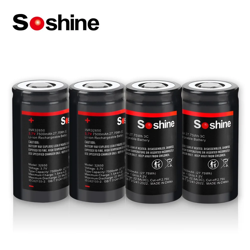 Soshine NCR 32650 7500mAh 3.7v Flat Top Li-ion Rechargeable Battery