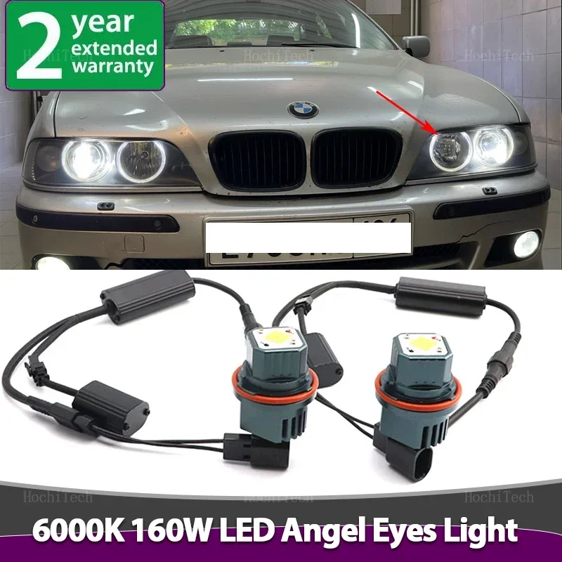 160W Error LED Angel Eye anillo marcador bombillas para BMW E39 E53 E60 E61 E63 E65 E66 E87 525i 530i Xi 545i X3 M5 X5 00-09