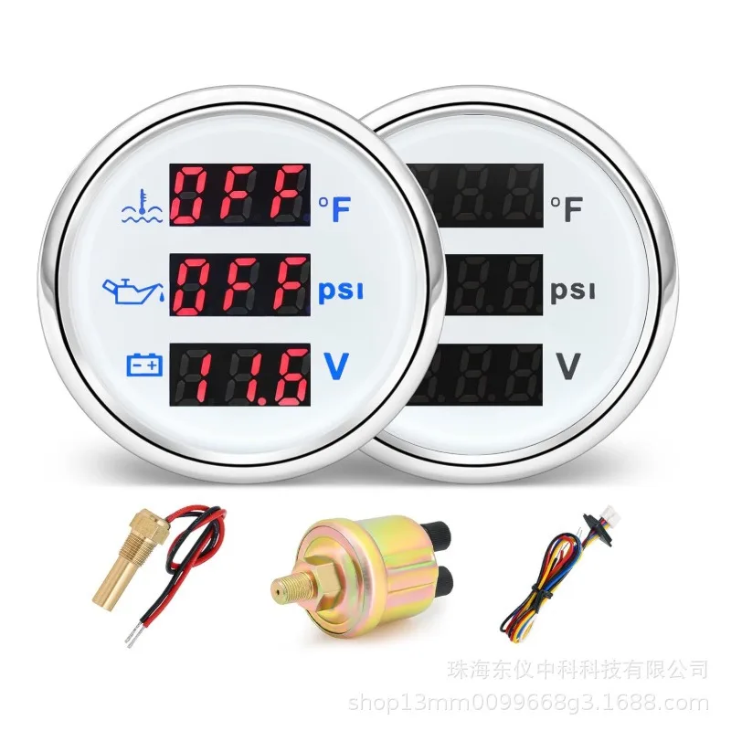 With sensor water temperature and oil pressure voltmeter (40-120 ° F/0-145PSI/9-32V) automotive instrument