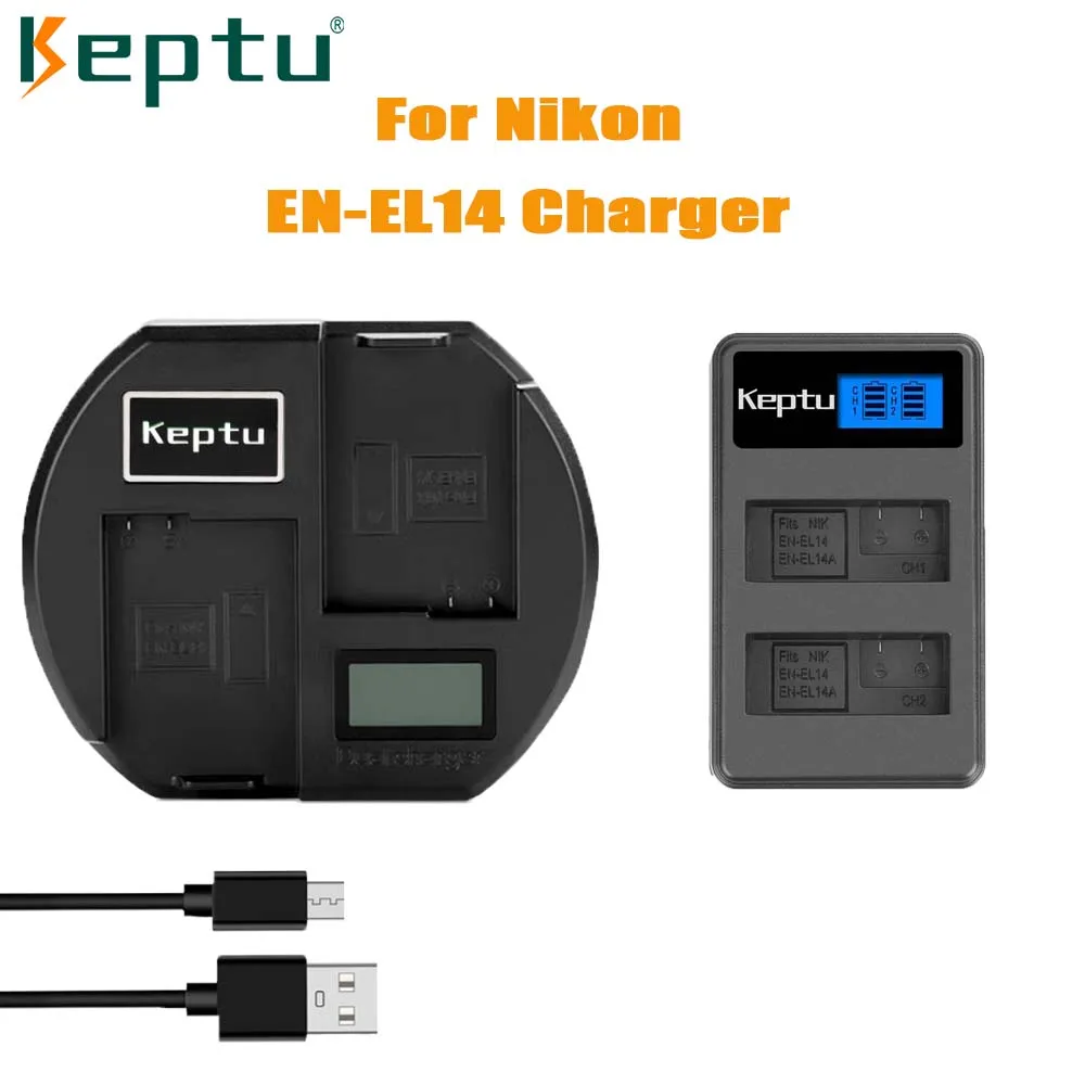 KEPTU EN-EL14 ENEL14 EN EL14 Camera Battery Charger for Nikon D3300 D3400 D3500 D5100 D5200 D5300 D5500 D5600