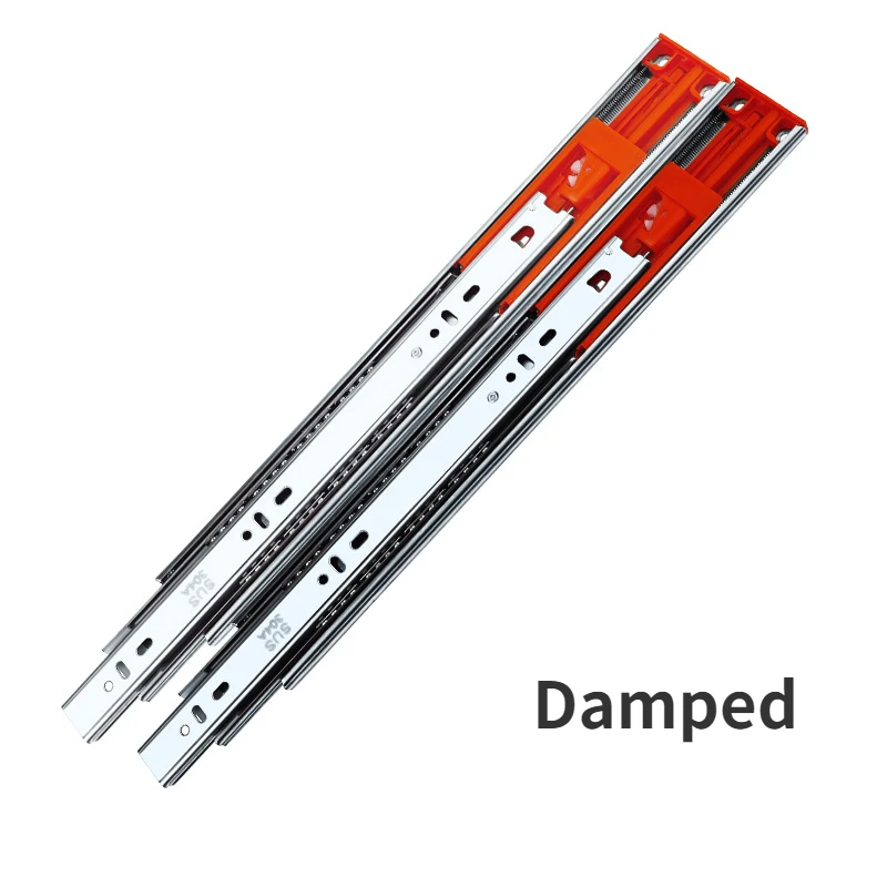 

8-24in Stainless Steel Drawer Slide Silent Damping Sliding Three Section Drawer Slide Rail Cabinet Slides Furniture Hardware