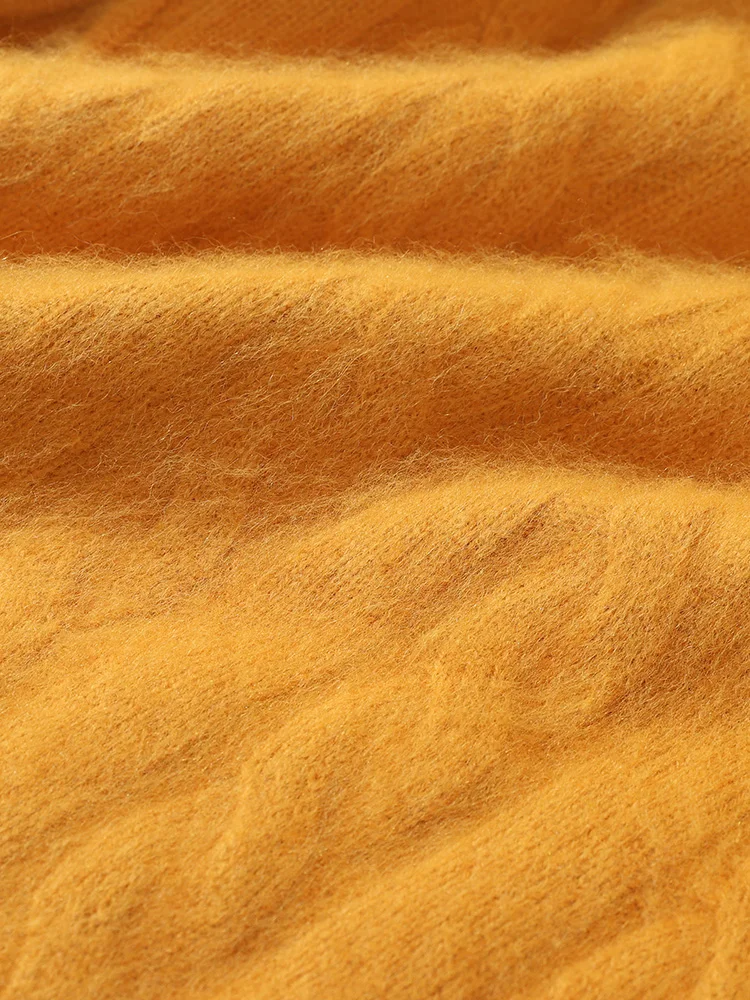 

TLOML Men's 100% Mink Cashmere Sweater O-Neck Cable Knit Pullover Smart Casual Soft Warm Autumn Winter Mink Cashmere Thick Tops