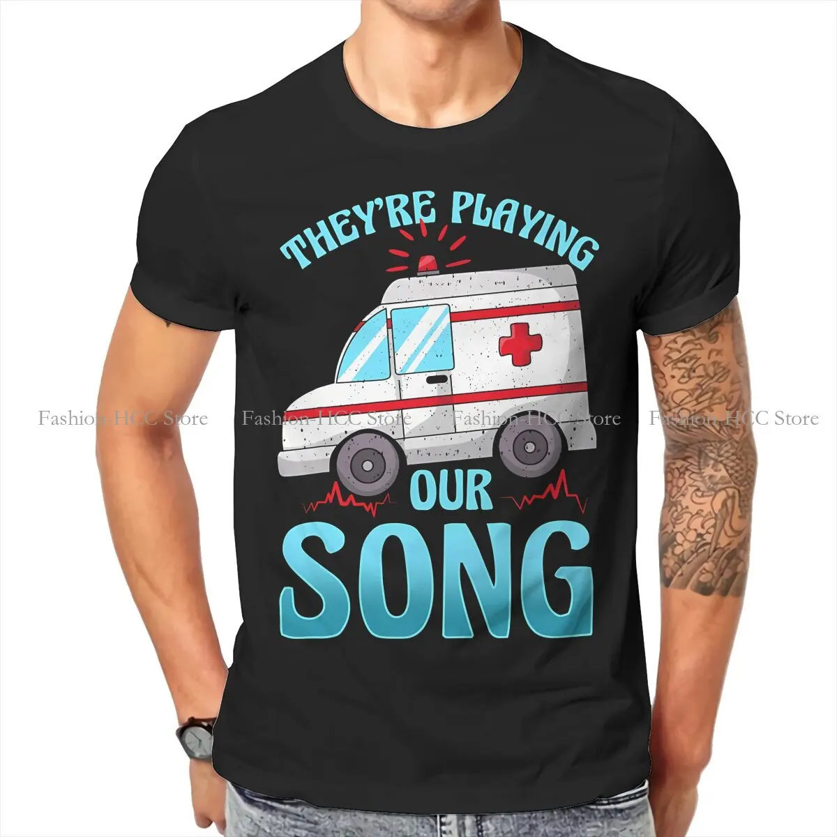 Ambulance Ambulances TShirt for Men Song Funny EMS EMT Paramedic AMR Basic Leisure Sweatshirts T Shirt High Quality Trendy