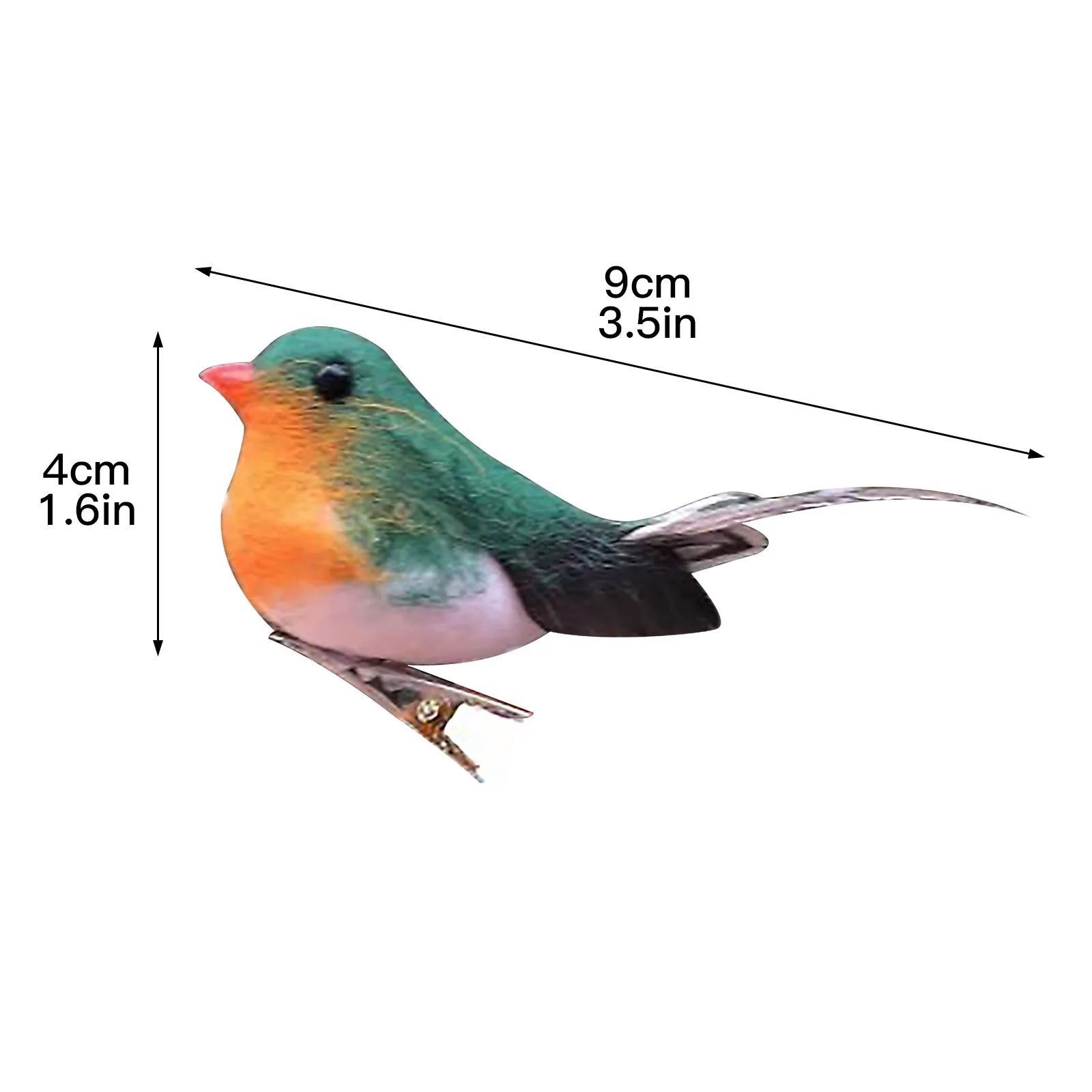 8cm Little Robin Bird Artificial Birds with Clip Christmas Tree Ornament Fake Robin Bird Xmas New Year Wreath Garland Decoration