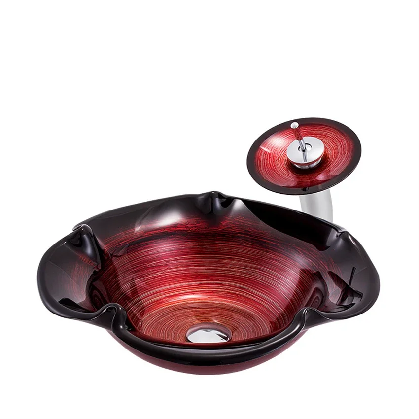 

Nordic Tempered Glass Washbasin Countertop Art Basin Wash Basin Modern Balcony Wash Basin Hotel Bathroom Basin Sink Washbasin