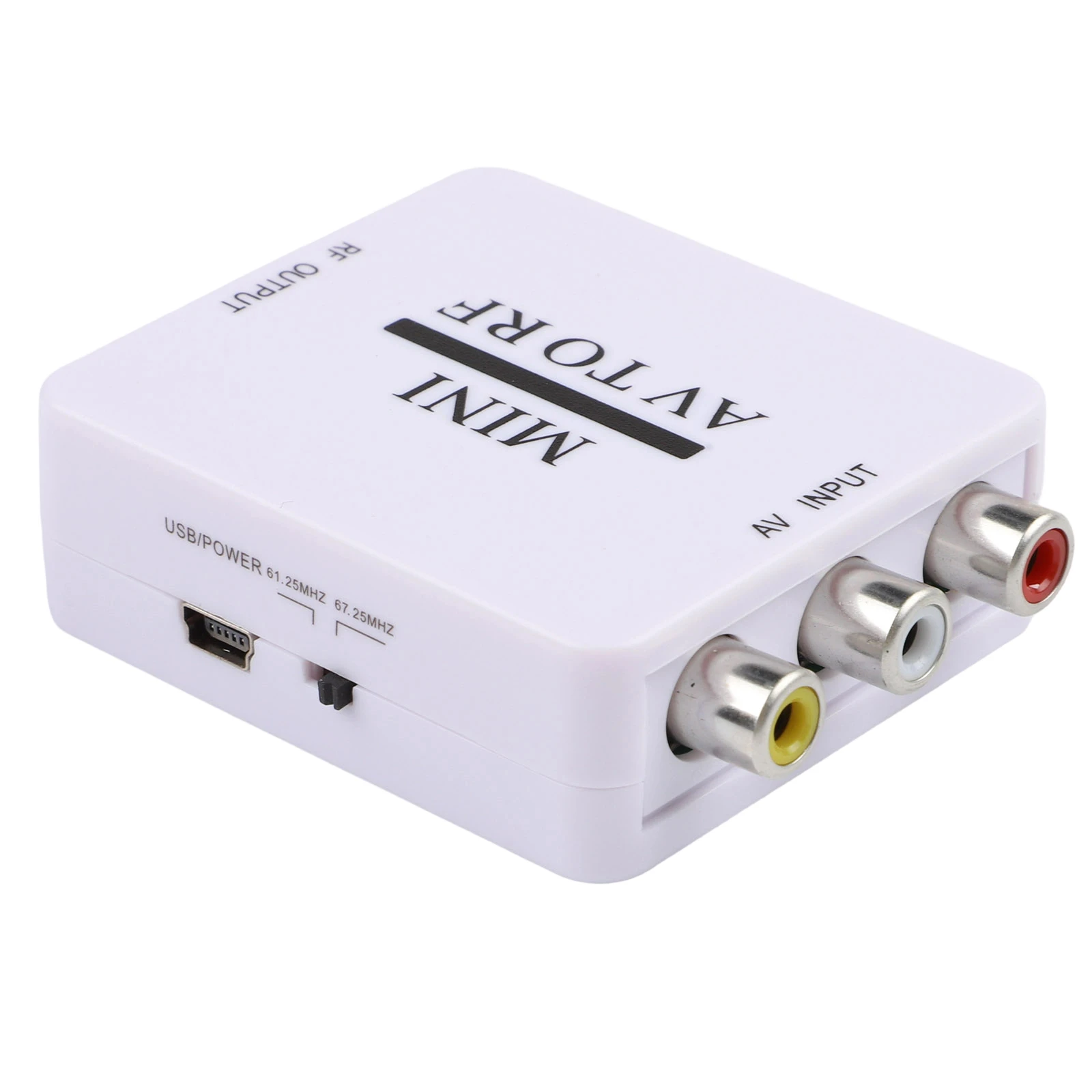 Composite to AV RF Coaxial Converter Adapter AV 2 RF Modulator Converts AV to RF Signals for TV VCR DVD Devices