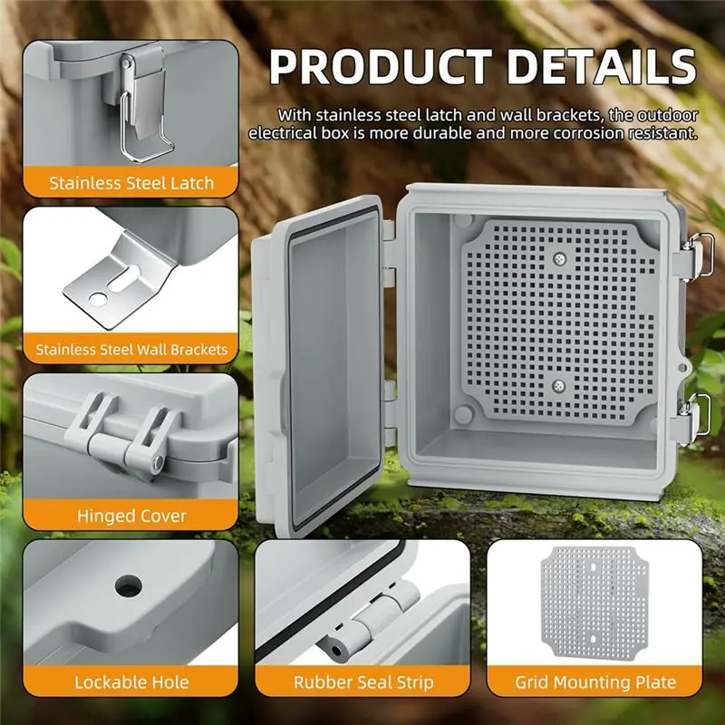 A53Q-Outdoor Electrical Box IP67 Outdoor Waterproof Distribution Box Outdoor Hinge Power Box Outdoor Waterproof Junction Box