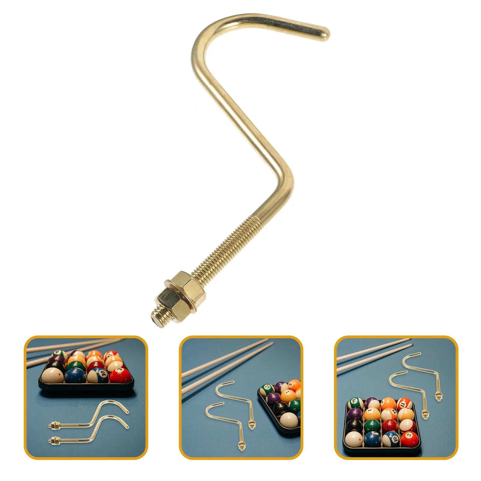 

2Pcs Copper Billiard Hook Perfect Workmanship Replaceable Snooker Hook Durable Pool Table Accessory Pool Rack Snooker Table