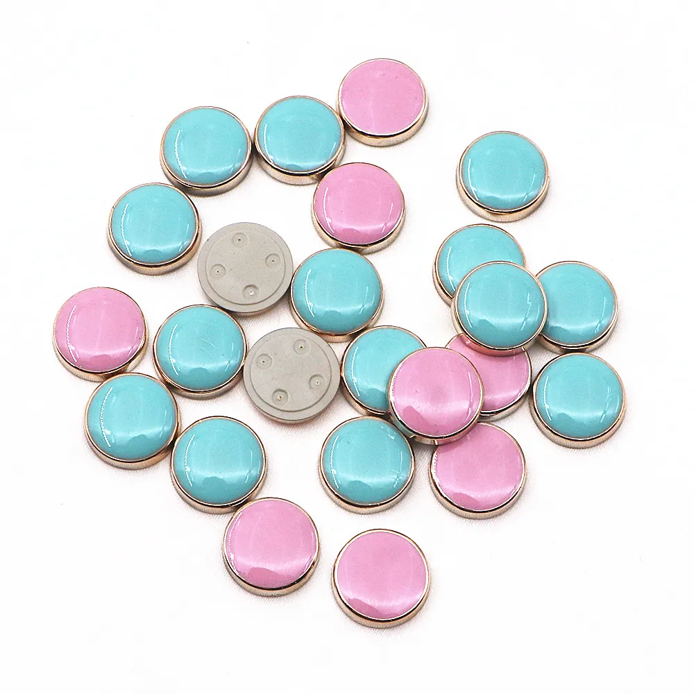 50PCS 12mm Mix Colors Resin Golden Circle Plastic Round Flatback Button Home Garden Crafts DIY Hair Clips Scrapbook