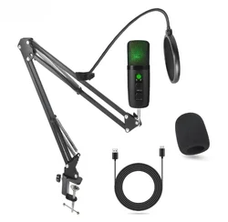 Professional Podcast Music Studio Recording Karaoke Condenser Microphone Game Live Broadcast KTV Sound Audio Card Kit for Stream